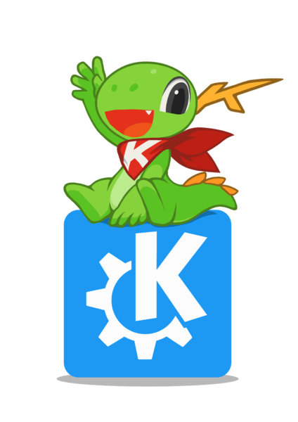 KDE's mascot Konqi welcomes you to the community!