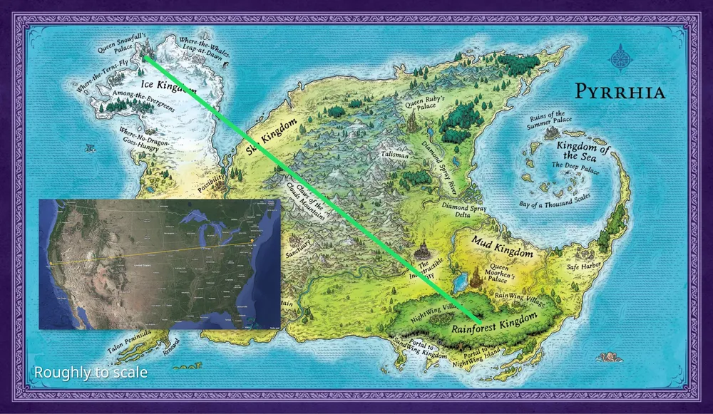 The U.S. is several times smaller than Pyrrhia