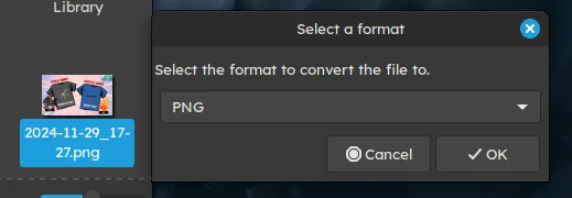 The Convert File action allows you to quickly convert files.