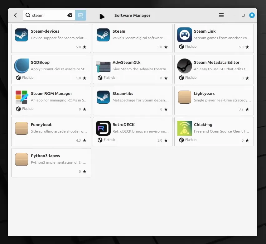 After typing in the search, results will appear after a moment.