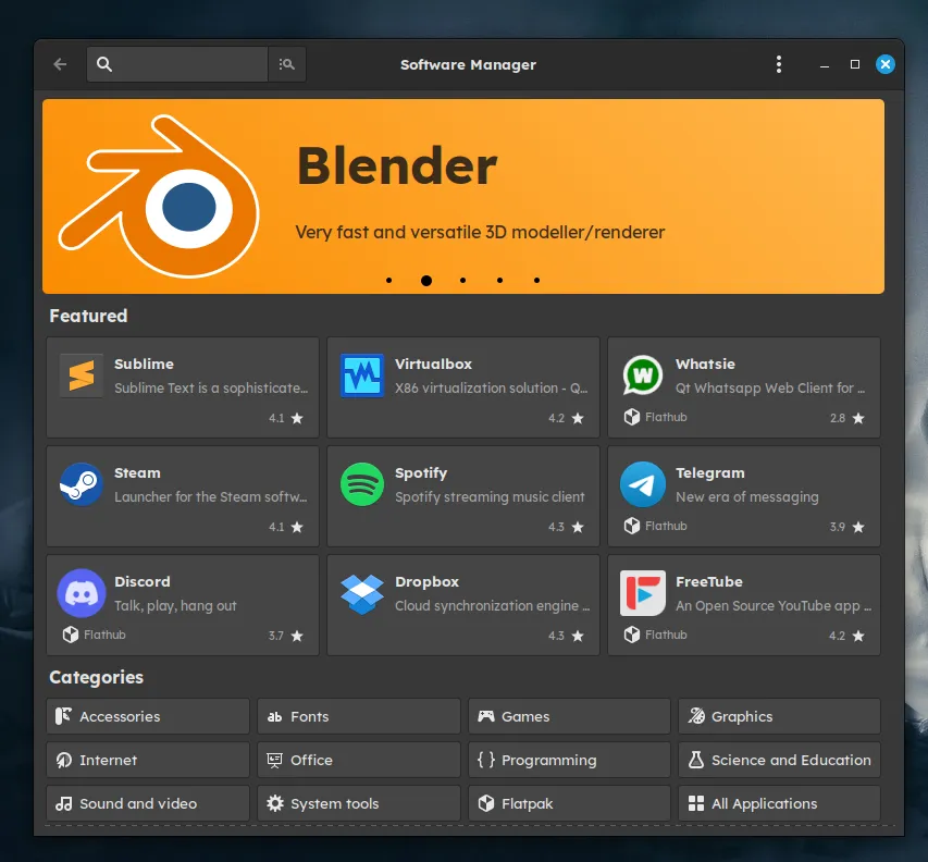The Software Manager has most software you need.