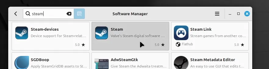 In my case, it was the second result behind Steam-devices.