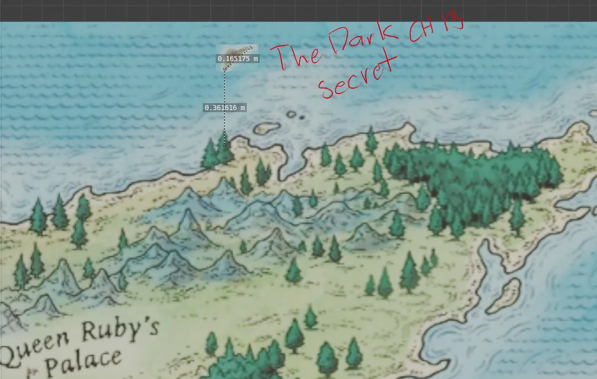 The island is somewhere north of the wing.