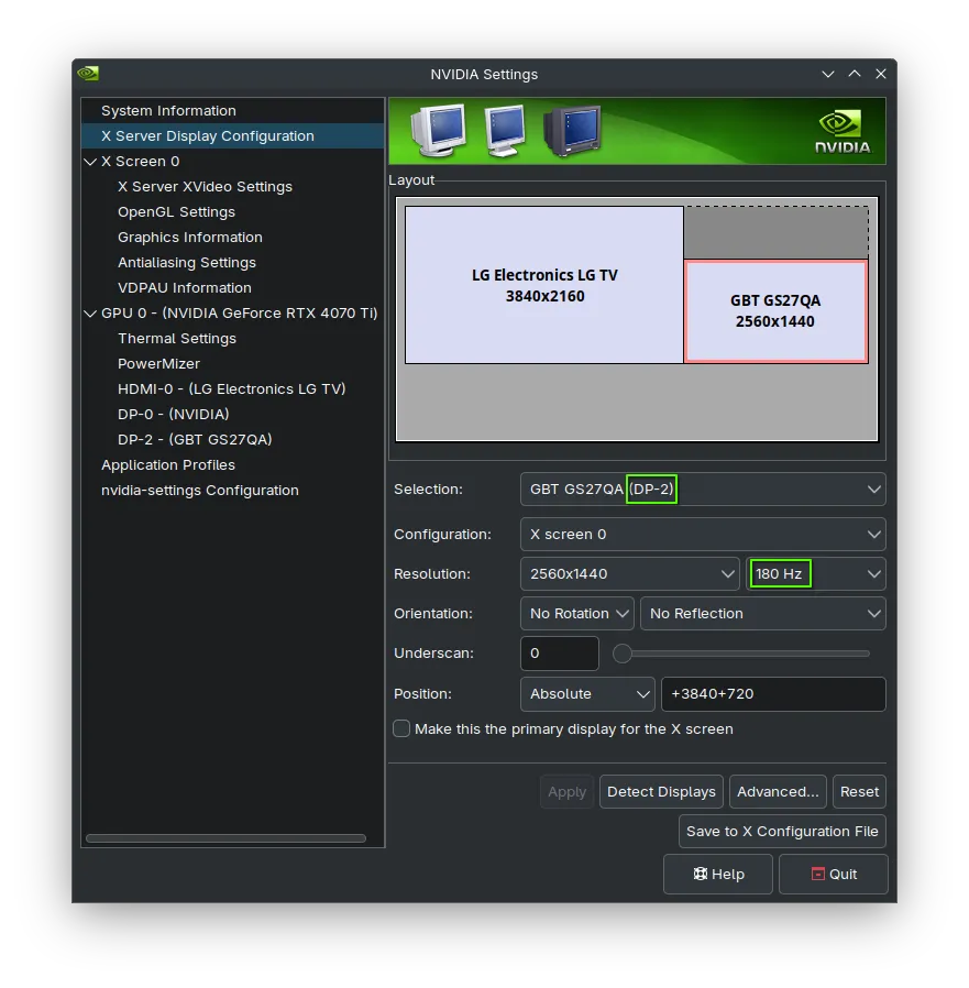 The "selection" dropdown has the identifer in parenthesis.