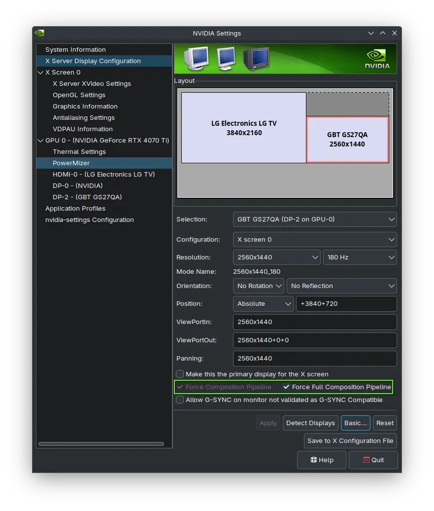 The two checkboxes appear above the button you just pressed. "Force Composition Pipeline" may be disabled.