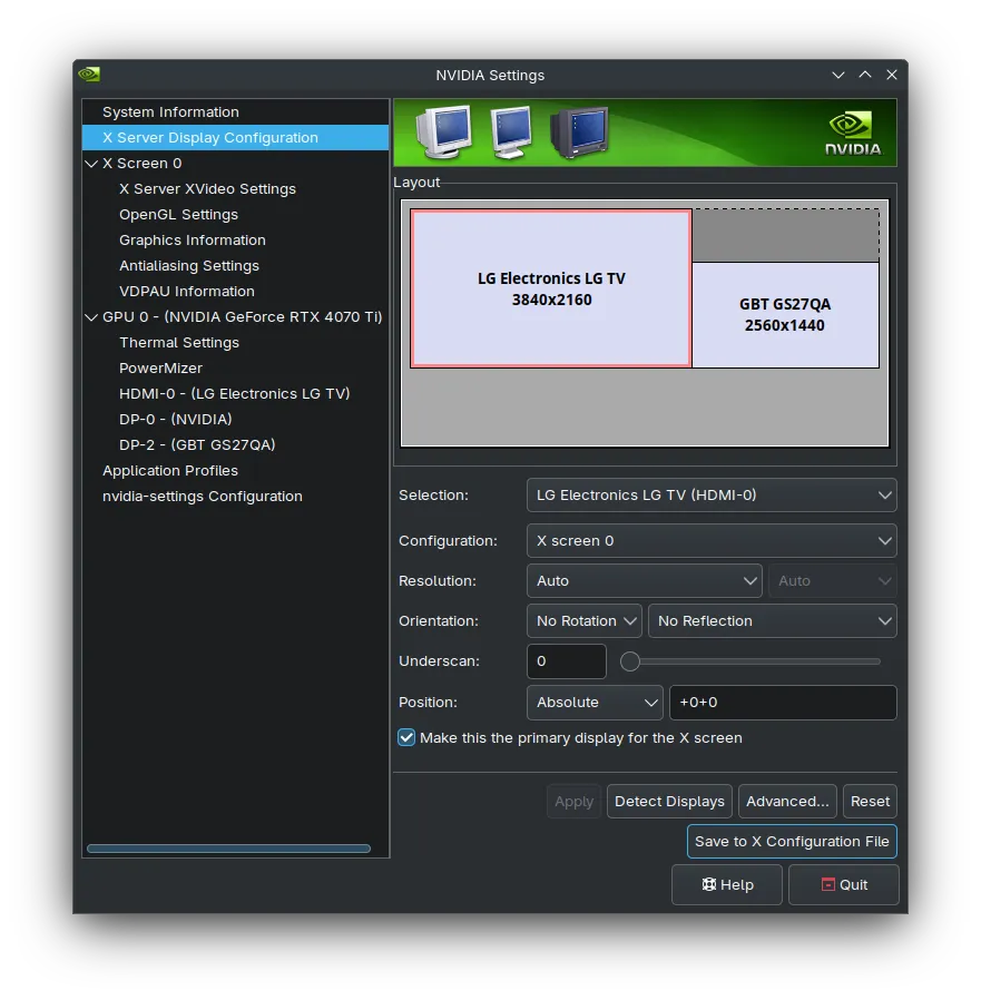 The Save to X Configuration File button is at the bottom of the section.